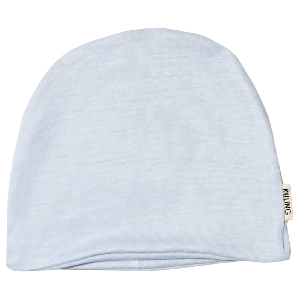 Merino wool 12-18 m baby beanie hat Kuling soft blue